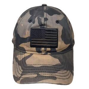 Academy Sports + Outdoors Camo American Flag Baseball Cap Green Hat OS Strapback